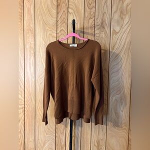 Brown Lightweight Knit Long Sleeve Sweater